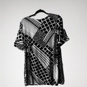 Susan Graver Liquid Knit Tunic with Cuffed Roll Tab Sleeves Medium